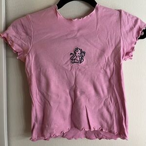 Brandy Melville Pink Baby Tee